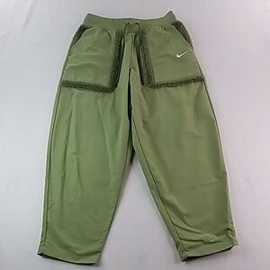 Medium Women's High-waist Nike Olive Green Joggers with Side Pockets